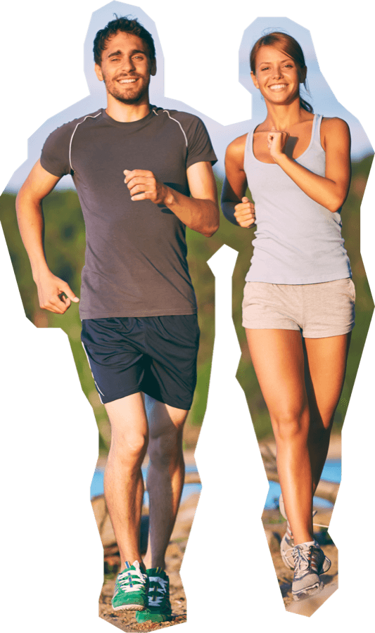 Dos corredores entrenando juntos