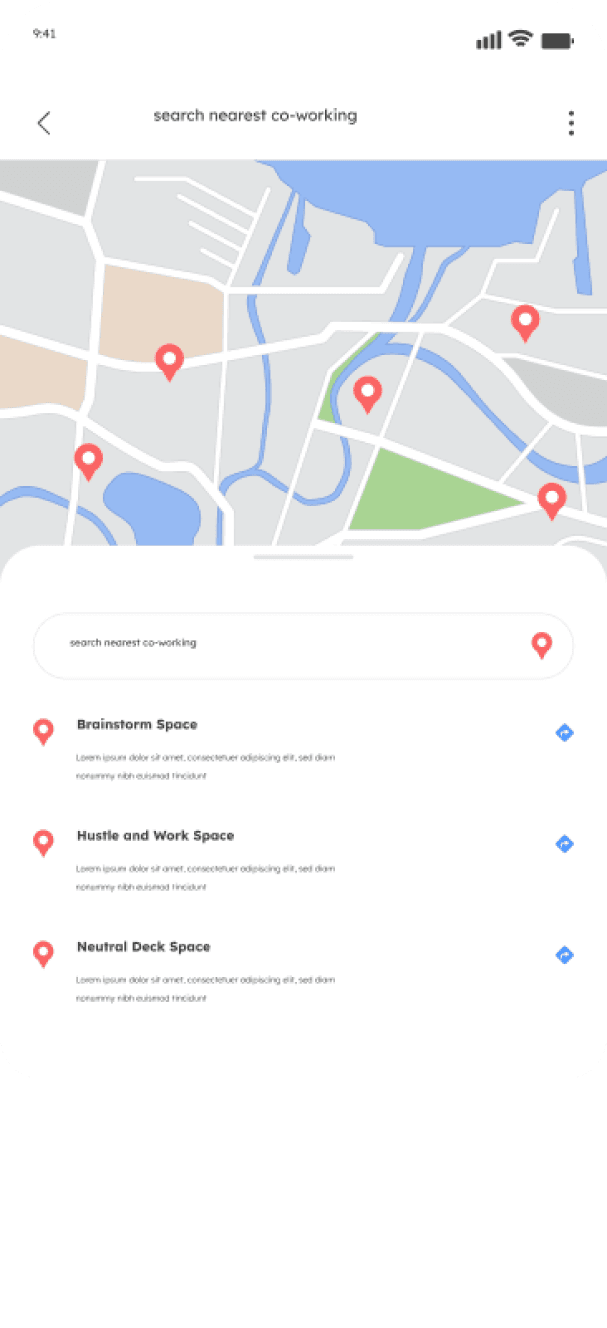 La app de Niders mostrando los Nids cercanos en el mapa